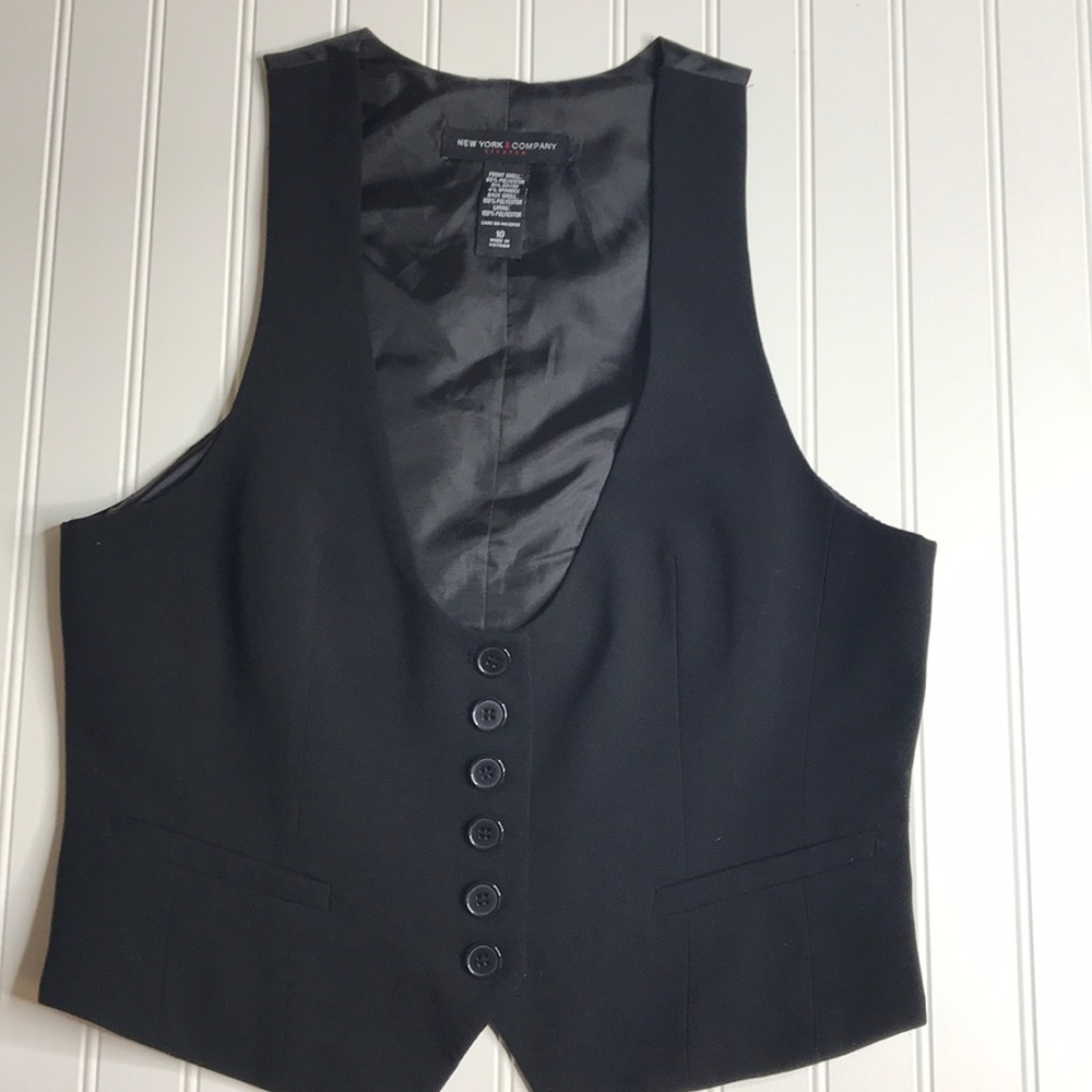 6 button black vest